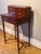 Beautiful Federal-style walnut-grain writing desk/secretary, featuring inlaid drawers and refined brass banding along the...