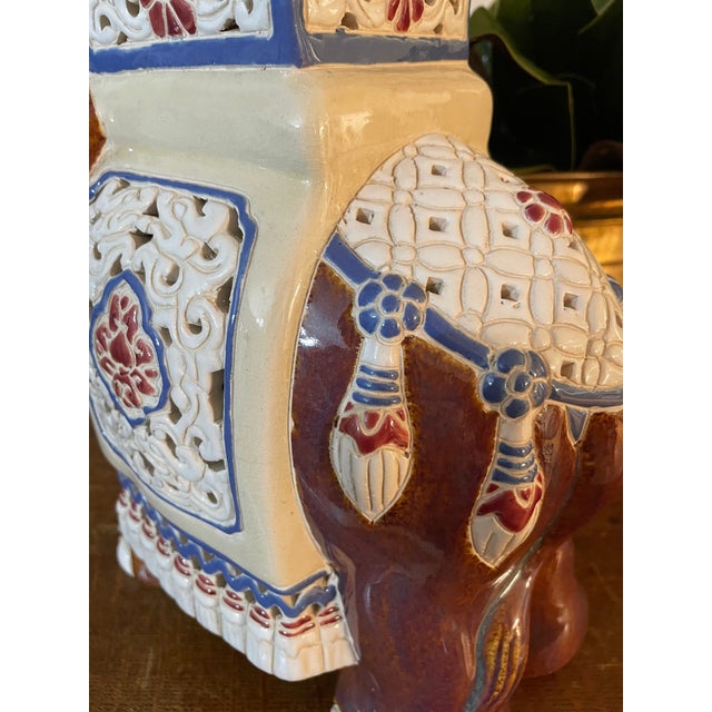 1960s Vintage Small Chinoiserie Elephant Plant Stand For Sale - Image 5 of 9