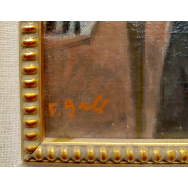 1950s Francois Gall-Young Elegant Woman in Pink at Her Vanity Desk-Oil Painting For Sale - Image 5 of 9