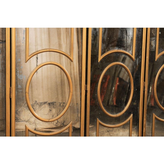 Mid 20th Century Antiqued Glass Folding Screen For Sale - Image 14 of 14