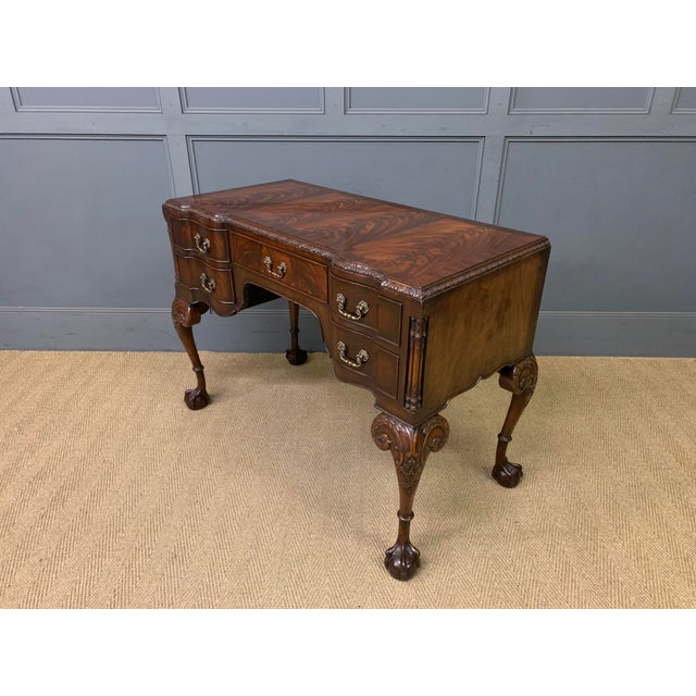Chippendale Style Writing Desk in Flame Mahogany, 1920 For Sale - Image 11 of 11