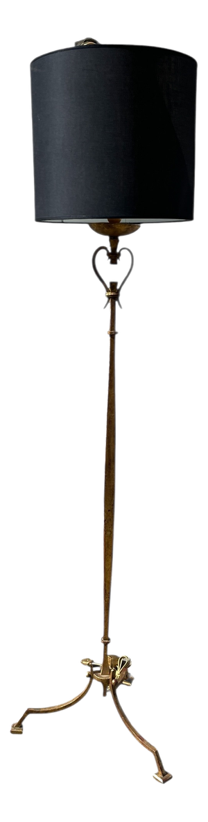 Vintage Floor Lamp in Wrought Iron and Gilt from Maison Ramsay, 1940