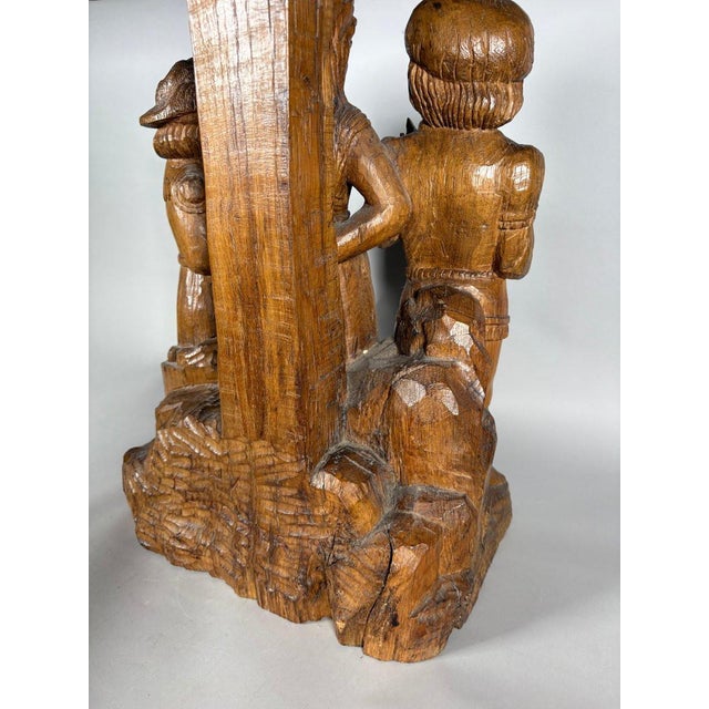 Brown The Martyrdom of Saint Apollonia in carved wood, 15th century For Sale - Image 8 of 12