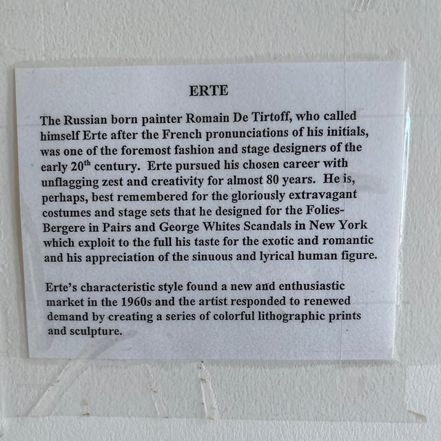 Black 1950s Art Deco Print by Erté For Sale - Image 8 of 9