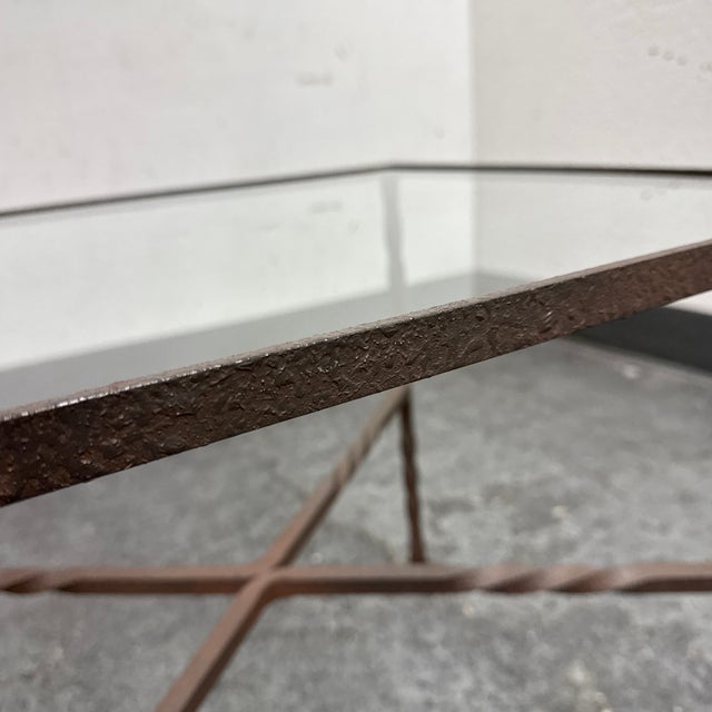 Cast Iron + Glass Side Table For Sale - Image 9 of 12