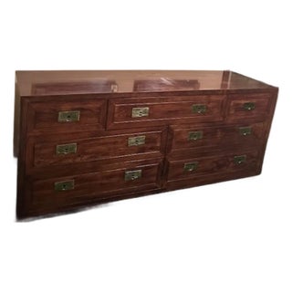 Henredon Mid-Century Modern Scene One Campaign Long Dresser 1970s For Sale