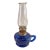Vintage Kerosene Oil Lamp Cobalt Blue Embossed Fruit Pattern For Sale