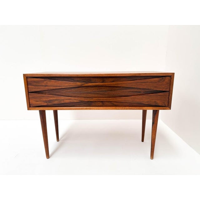 Danish Rosewood Bedside Chest attributed to Niels Clausen for Nc Møbler, 1960s For Sale - Image 13 of 14