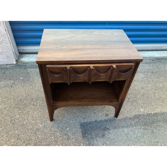 1960s Mid-Century Solid Walnut Nightstand For Sale - Image 4 of 7