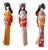 Mid-Century Japanese Folk Art Kimono Dolls Set of 3 For Sale