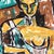 Cubist Chair Pose - Original Cubist Pop Art Acrylic Painting on Newspaper by Gary John For Sale - Image 4 of 6