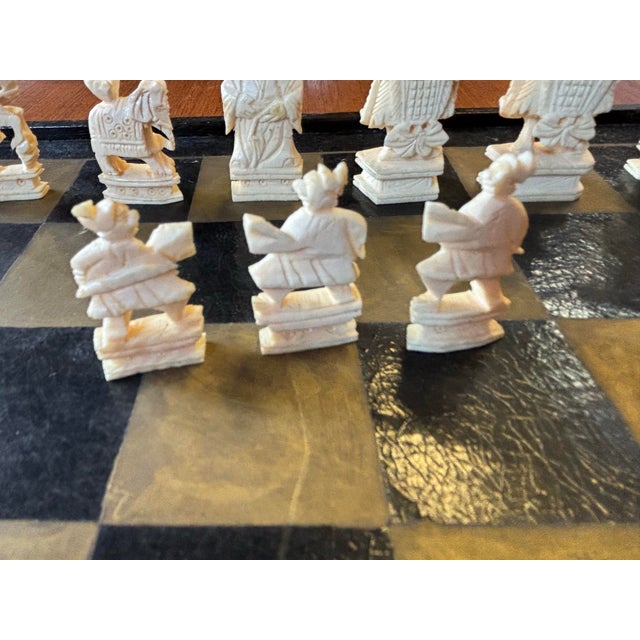 Hand-Carved Chinese Bone Export Travel Chess Set Early 20th Century For Sale - Image 11 of 12