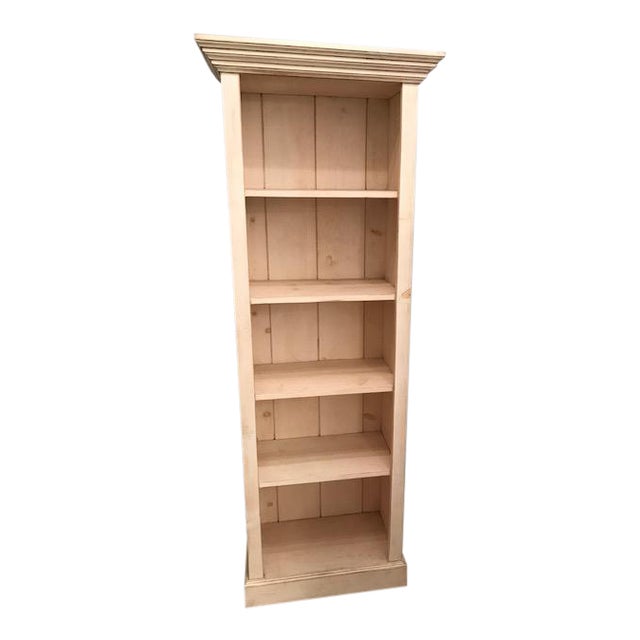 Whitewashed Rustic Pine Bookcase Chairish