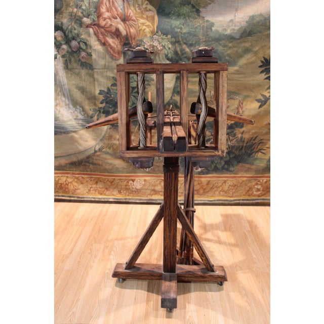 Wooden Rack-and-Pinion Ballista with Arrows, 1930s For Sale - Image 4 of 11
