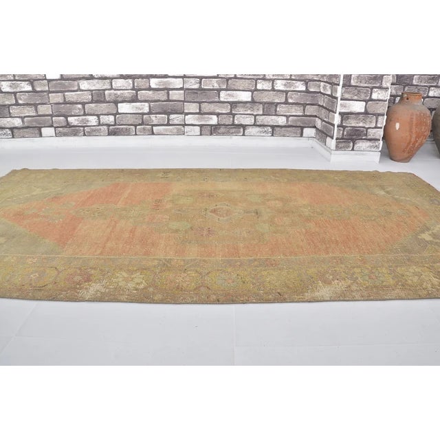 Handmade wool carpet in Turkish Anatolia , Vintage Oushak Rug,Turkish Vintage Anatolian Rug, Handmade wool Rug . One Of...