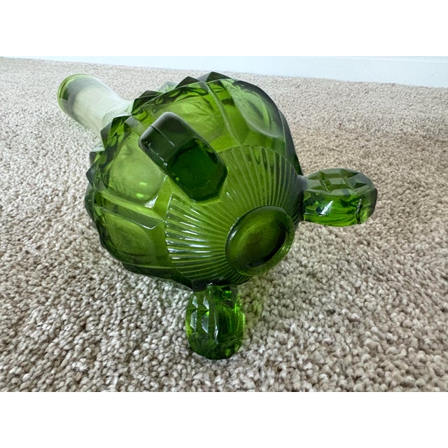 Vintage MCM L E Smith Diamond Butt 3 Wheel Green Swung Tall Vase For Sale - Image 9 of 10