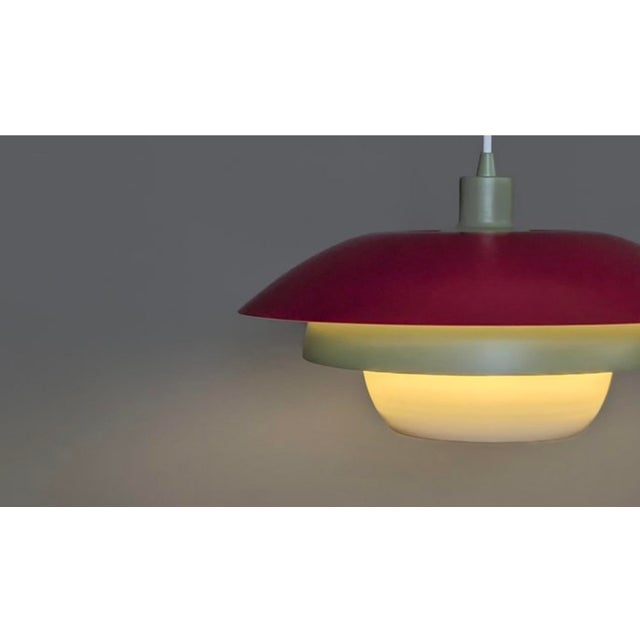 Metal Vintage Danish Pendant Lamp in Metal, 1970s For Sale - Image 7 of 11