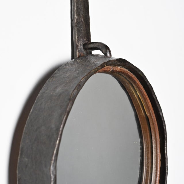 Mid-Century Modern Wrought Iron Mirror by Léopold Gest, France, 1970 For Sale - Image 3 of 12