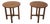 Pair Stickley Inlaid Mission Oak Round Lamp Tables For Sale