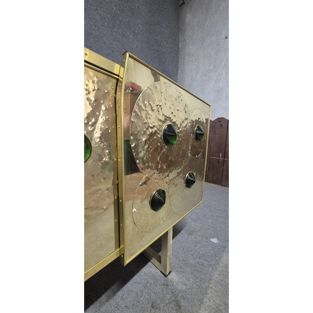 Not Yet Made - Made To Order Brass and Black Glass Sideboard with Murano Jewels from Justfurnituress SRL For Sale - Image 5 of 15
