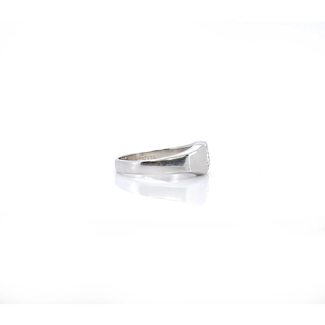 Art Deco Art Deco 14k White Gold Old European Cut Diamond Ring, Size 7.75 For Sale - Image 3 of 8