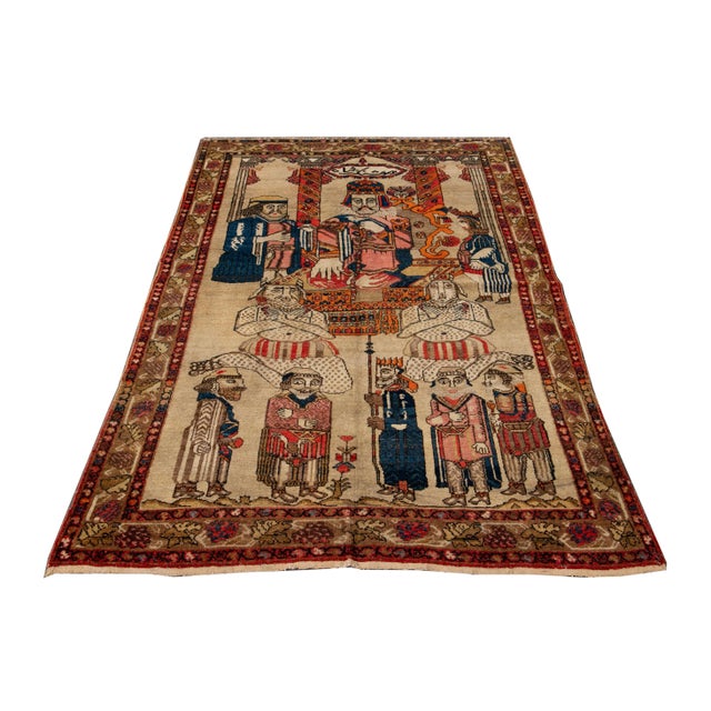 Antique Hand Knotted Malayer Rug For Sale - Image 11 of 12
