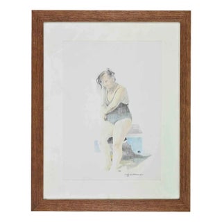 Sigfrido Oliva, Woman, Drawing on Paper, 1990 For Sale