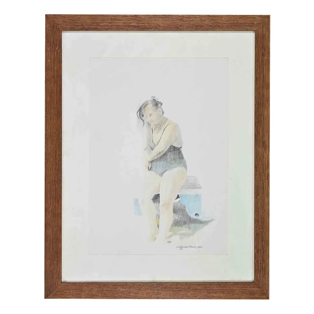 Sigfrido Oliva, Woman, Drawing on Paper, 1990 For Sale