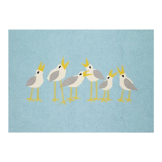 Seagulls Hook Rug, 34" x 47" For Sale