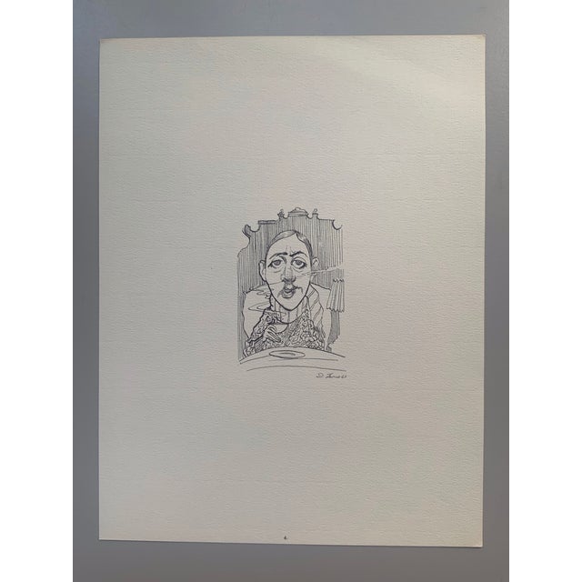 Paper 1964 Print Portfolio of Literary Caricatures by David Levine - Set of 17 For Sale - Image 7 of 18