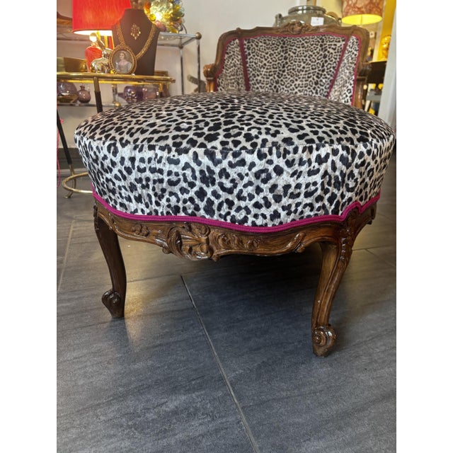 Chaise Lounge with Leopard Pattern, 1950s For Sale - Image 4 of 9
