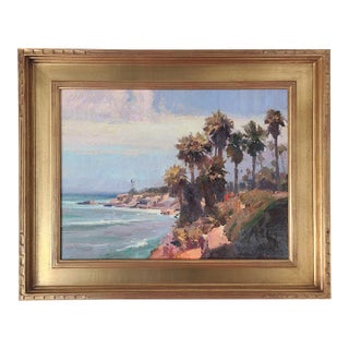 Calvin Liang Original Oil Painting Laguna Beach California Coastal Landscape For Sale
