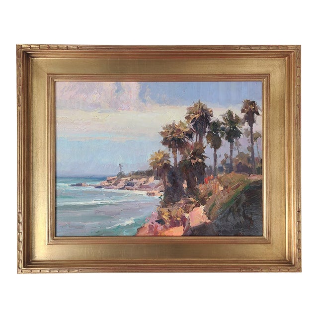 Calvin Liang Original Oil Painting Laguna Beach California Coastal Landscape For Sale