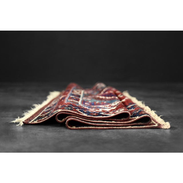 Vintage Red Hand-Woven Oriental Afghan Rug, 1970s For Sale - Image 9 of 15