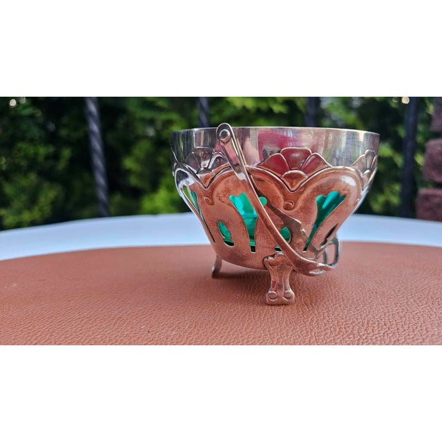 Antique Sugar Bowl in Green Glass, 1890s For Sale - Image 3 of 9