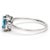 Contemporary 14KW Blue Zircon(1.32) & Diamond Halo Ring, size 7 For Sale - Image 3 of 5