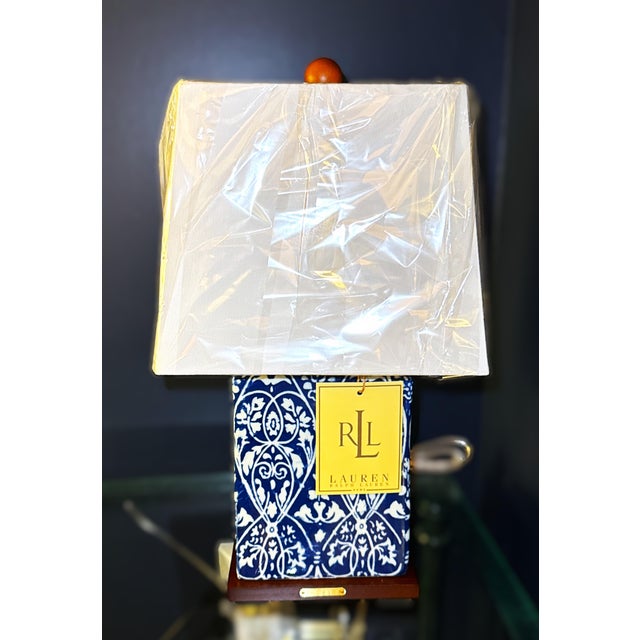 Ralph Lauren Blue and White Porcelain Table Lamps - a Pair Sophisticated blue and white porcelain lamps featuring a blue...