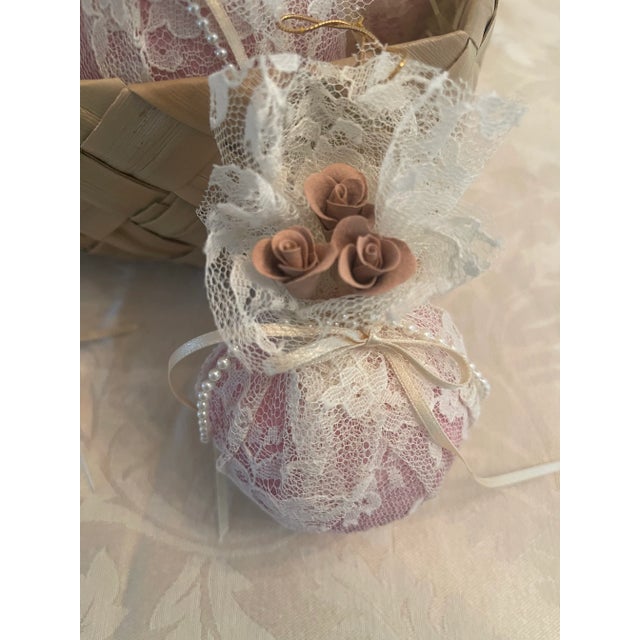 These Victorian Christmas Balls bring unique antique charm to your tree. Meticulously crafted with tiny hand made rosebuds...