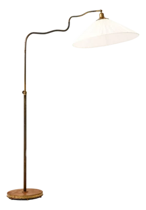 Adjustable Floor Lamp in Brass, 1940s