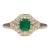 Colombian Emerald Ring With Natural Diamond Accents: Solid 14k Gold, 5.2x4.7mm, Size 6.75 For Sale