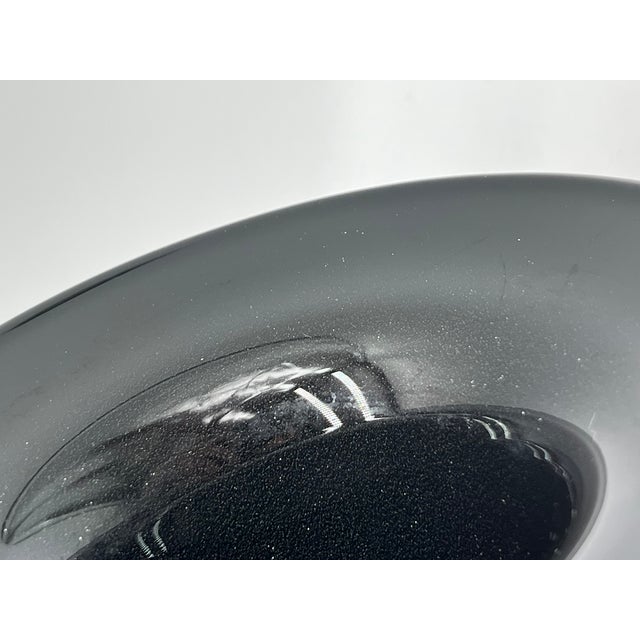 Vintage Glossy Black Glass Vase with Ornamentally Relief-Patterned Base, 1920s For Sale - Image 9 of 13