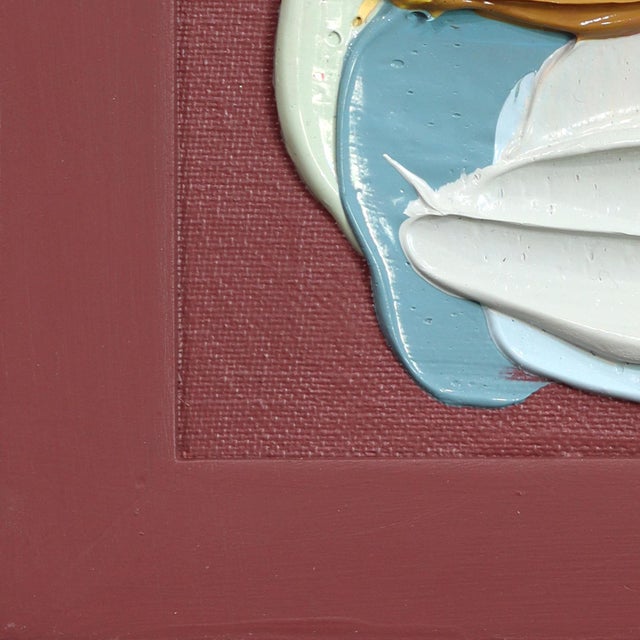 Textile A Beautiful Story - Original Impasto Textural Thick Paint Abstract Painting by Shiri Phillips For Sale - Image 7 of 9