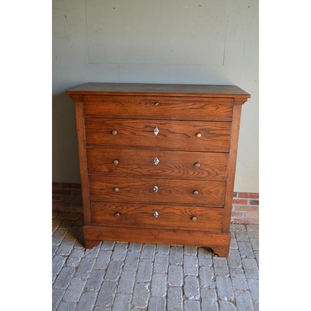 Brown Antique Oak and Pine Chest of Drawers For Sale - Image 8 of 10
