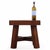 A French mahogany end table, circa 1960, executed in a Brutalist style. The table features a top composed of four square...