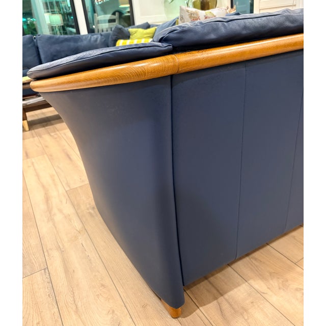 Late 20th Century Late 20th Century Ekornes Navy Blue Loveseat For Sale - Image 5 of 10