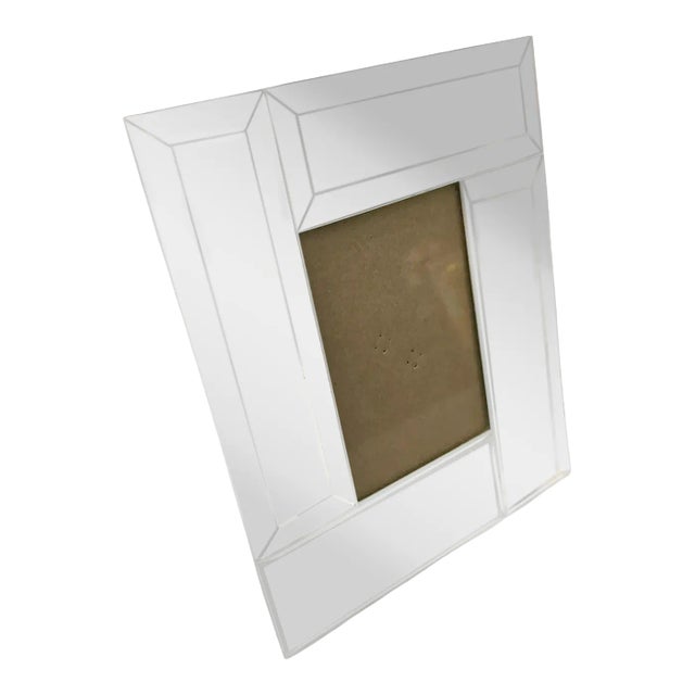 1970s Mid-Century Modern Mirror and Glass Italian Picture Frame For Sale