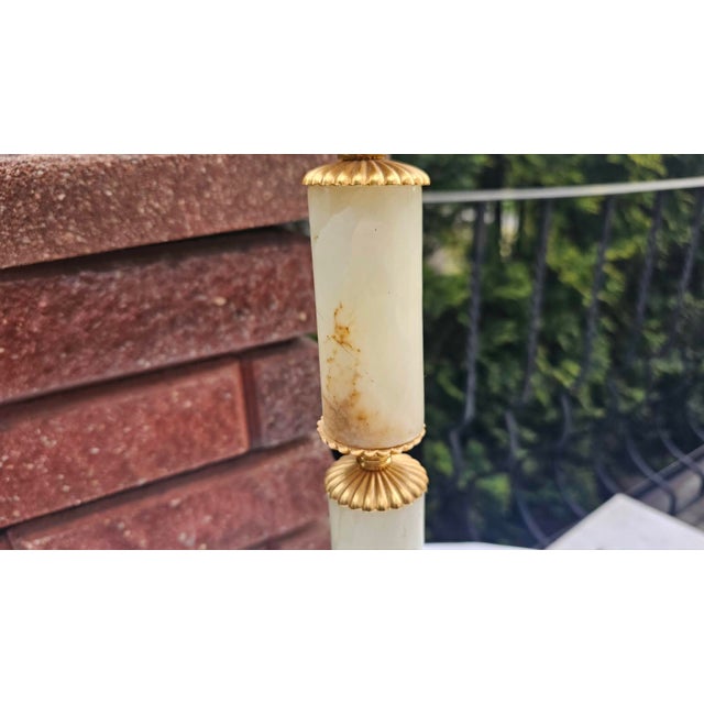 Brass Onyx Column, 1950s For Sale - Image 3 of 9