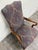 Wood Vintage Queen Anne Style Gooseneck Arm Mahogany Library Chair For Sale - Image 7 of 13