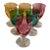 Vintage Italian Cordial Glasses – Jewel Tone Set of 6, Labeled, in Original Box For Sale