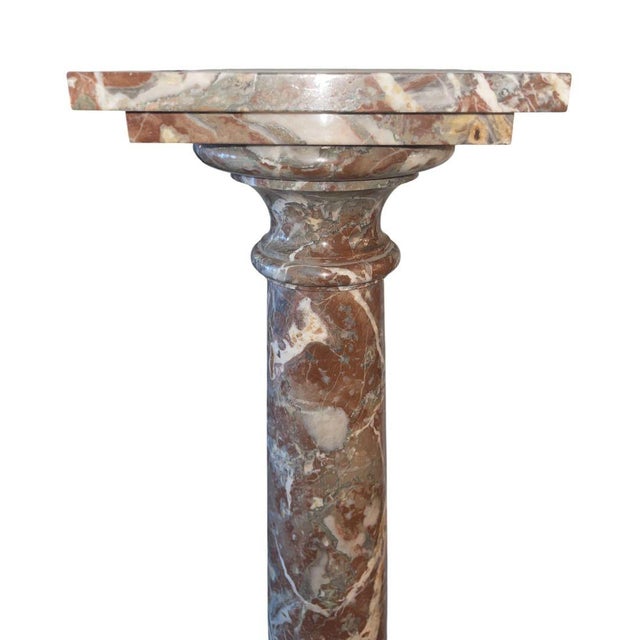 Italian Early 20th Century Italian Breccia Pernice Marble Pedestal Column For Sale - Image 3 of 7